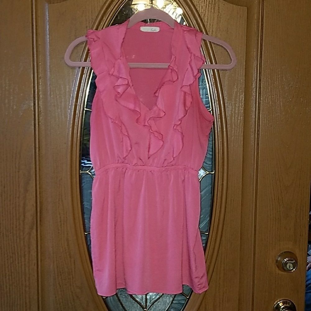 Lush Ruffle collar Coral dress Sz. L